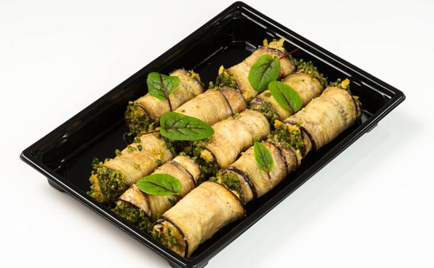 Каннеллони из баклажана с сыром, орехами и пряным кунжутом