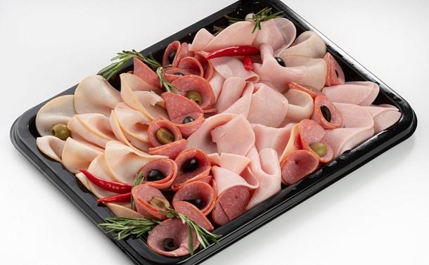 Мясной микс (индейка варёно-копчёная, сервелат варёно-копчёный, ветчина из индейки)