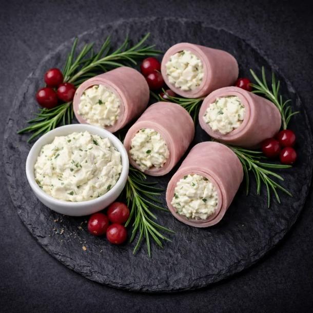 Ветчинные рулетики с куриной грудкой и сыром Ветчинные рулетики с куриной грудкой и сыром