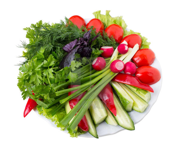 Ассорти свежих овощей и зелени